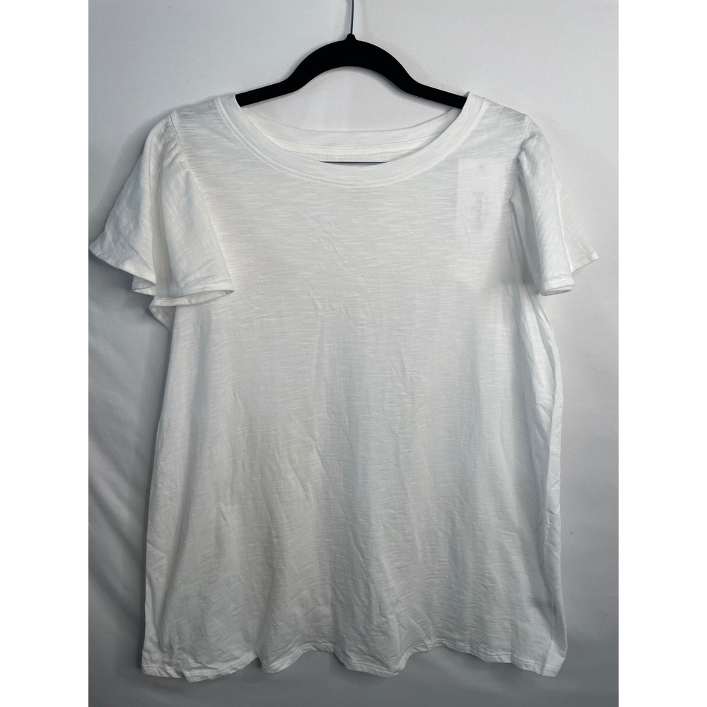 Isabel by Ingrid & Isabel Maternity Flutter Sleeve Top White Size M NWT